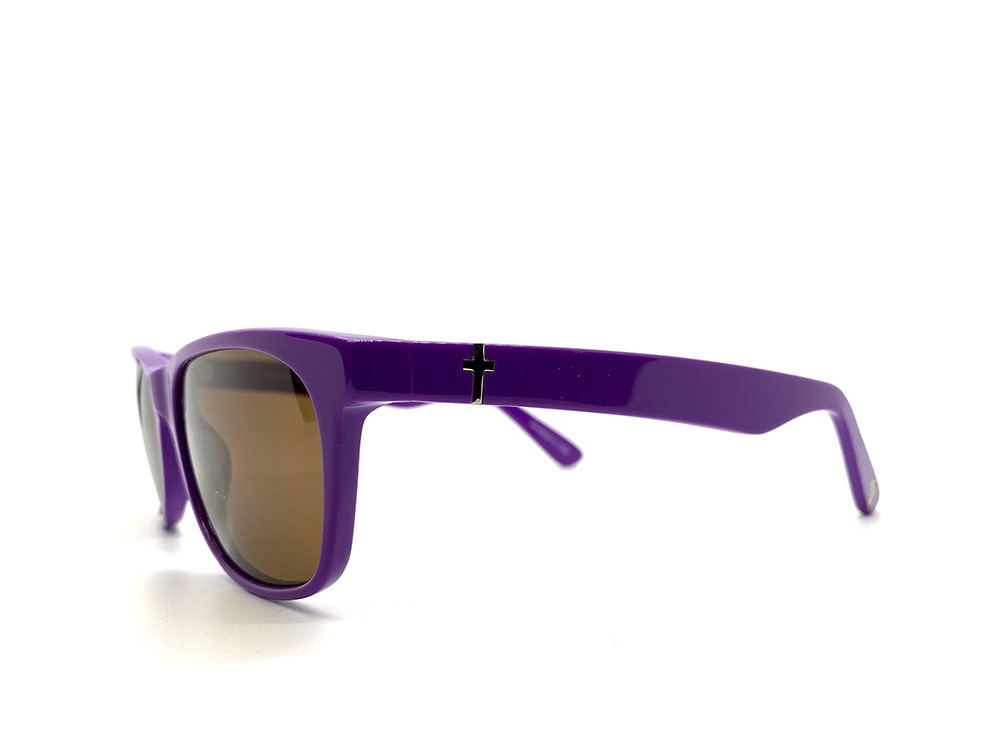 John 3:16 Purple Sunglasses With Silver Crosses - Image 2
