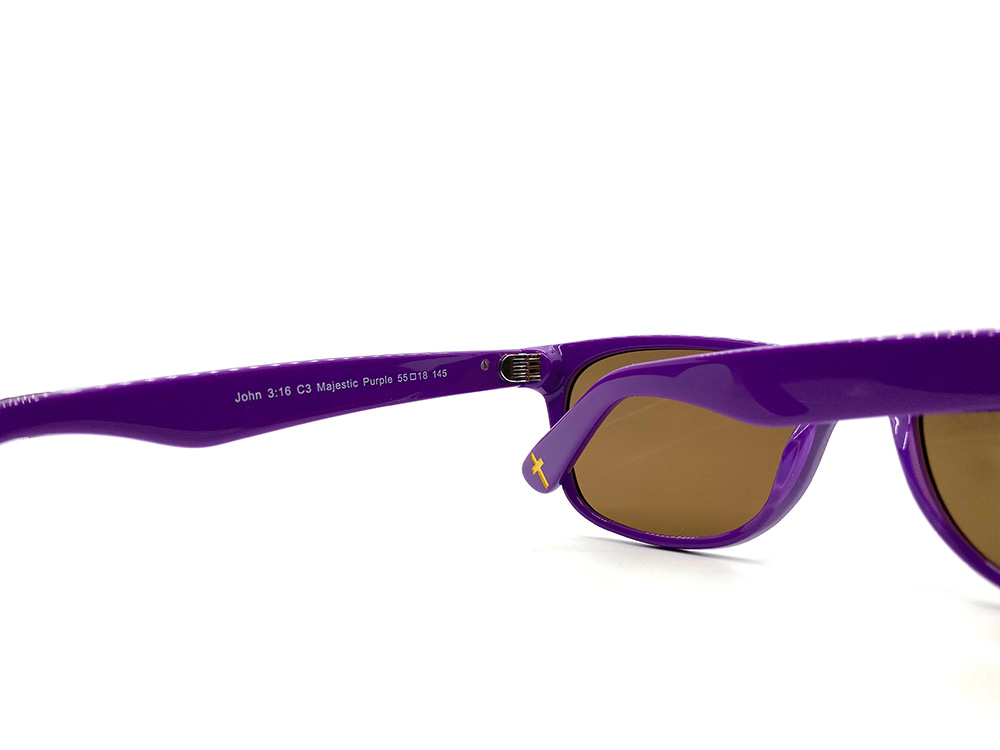 John 3:16 Purple Sunglasses With Gold Crosses - Image 6